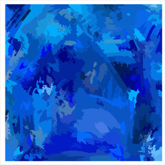 Modern blue brush strokes, cobalt blue abstract art. Good for pattern, poster or art print