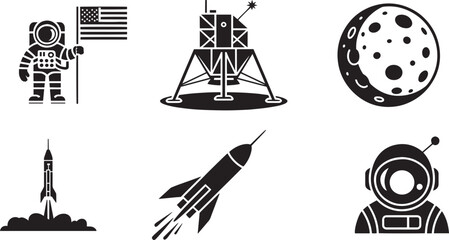 Astronaut moon rocket ship space