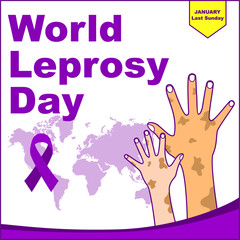 World leprosy day poster vector illustration.suitable for poster, banners, campaign, etc