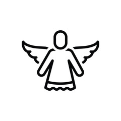 Obraz premium Black line icon for angel