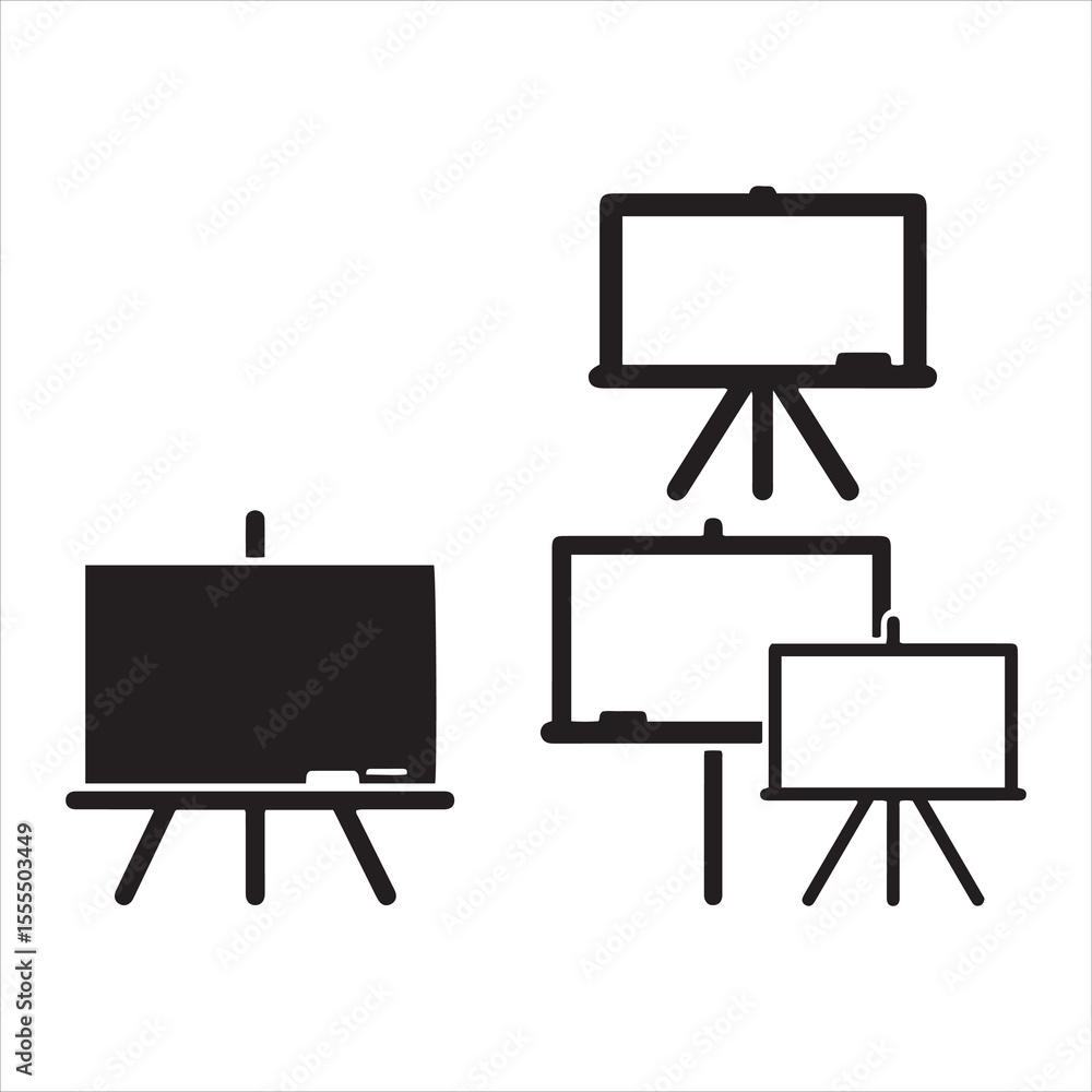 Poster multiple presentation boards displayed on easels for teaching and learning