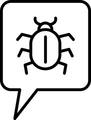 Chat Virus Line Icon, Chat Virus Icon – Malware in Messaging, Cyber Threat, Hacked Chat Symbol

