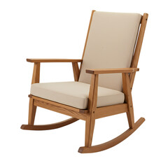 Wooden Rocking Chair: Scandinavian Design, Comfortable Seat Cushion