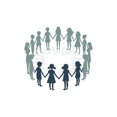 A group of kids holding hands in a circle