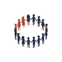  A group of kids holding hands in a circle