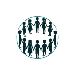  A group of kids holding hands in a circle