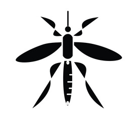 Black Silhouette of a Mosquito Insect Vector.mosquito insect icon 