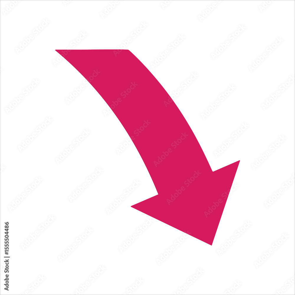 Poster a simple black curved arrow pointing down and to the right