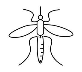 Black Silhouette of a Mosquito Insect Vector.mosquito insect icon 