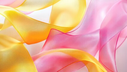 Soft ribbons, pastel colors, studio shot, abstract design. Possible use fashion, decor
