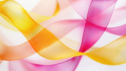 Colorful ribbons on white background.  Fashion design
