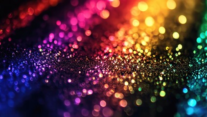 Rainbow sparkles abstract background, vibrant colors, festive mood. Possible use Celebrations
