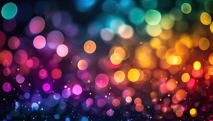 Colorful bokeh background, festive light display