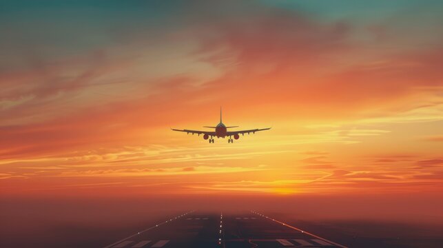 Cargo plane taking off at dawn, symbolizing global logistics.