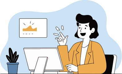 Woman working on computer