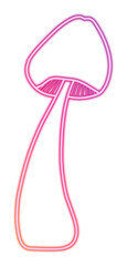 Neon mushroom handdrawn