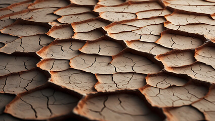 Parched Cracked Earth Texture, Dry Land Landscape