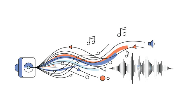 Visualizing the Transformation of Sound Waves into Audible Frequencies and Waveforms