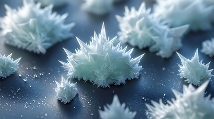 Growing Clear Crystals on Dark Surface, Abstract Formation