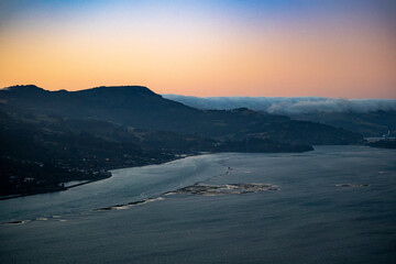 Otago Trooper's Memorial Solider's Monument Lookout, Dunedin, New Zealand, during sunset