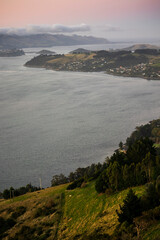 Otago Trooper's Memorial Solider's Monument Lookout, Dunedin, New Zealand, during sunset