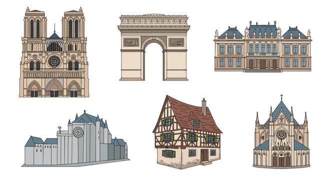 Discover iconic french architecture landmarks: notre dame, arc de triomphe, and charming houses