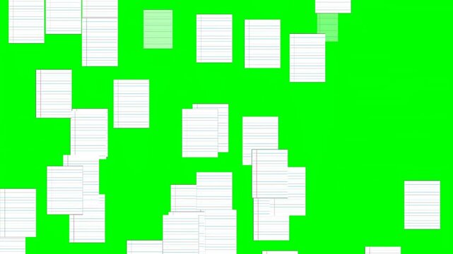Paper animation overlay, Pop-up Moving Up on Green Screen 4K.