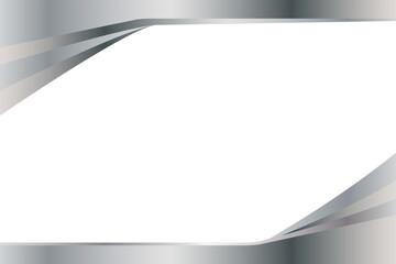 Metallic Silver Geometric Frame Template