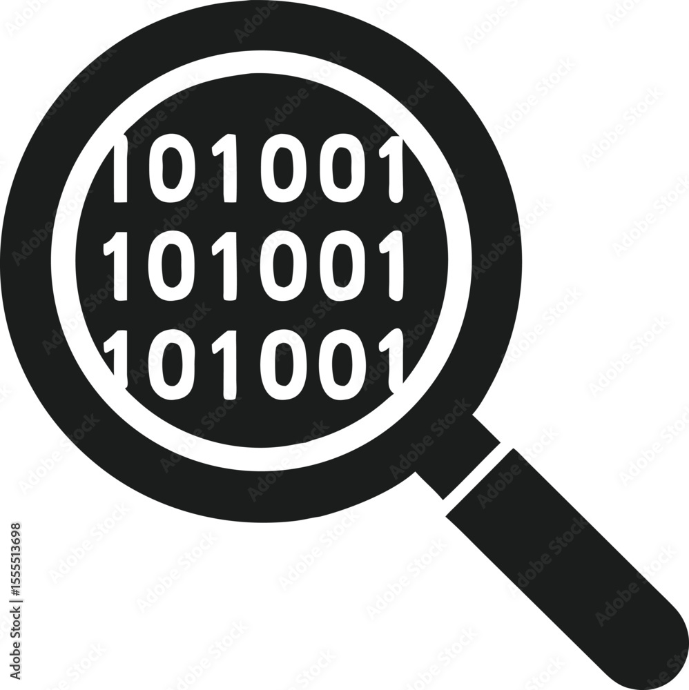 Aufkleber Magnifying glass design revealing binary code, representing data analysis concepts