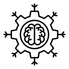 Fototapeta premium Artificial Intelligence Outline Icon Vector Illustration