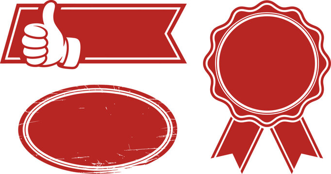 Red seal badge vector graphic design element collection marketing promotion certificate quality guarantee 100 editable stock vector