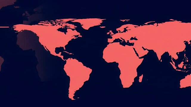 Global Map: A Red World Silhouette