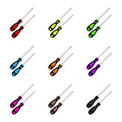 Colorful Screwdrivers Set – Flathead and Phillips Tools in Multiple Handle Colors