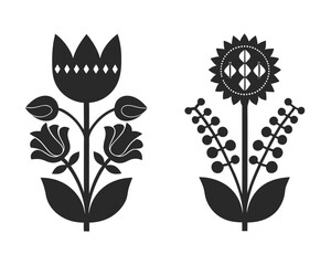 Tulip vector silhouette illustration isolated on white background