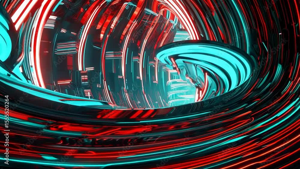 Aufkleber Computer technology abstraction with connected hardware or data servers in neon lights of wires