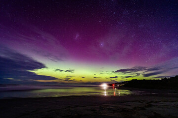 Aurora Over Dunedin, Otago, New Zealand