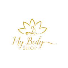 Obraz premium Elegant and relaxing body massage logo design symbolizing healing, comfort, and wellness. Perfect for massage therapists, spas, and holistic health or wellness studios. 