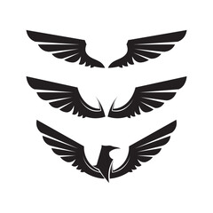 Black wing logo symbol for a professional designer
