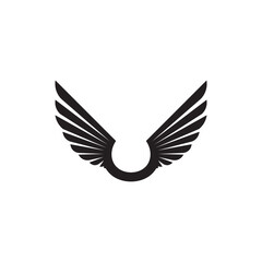 Black wing logo symbol for a professional designer