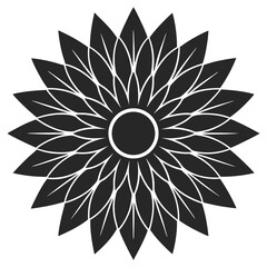 Sunflower vector silhouette illustration isolated on white background