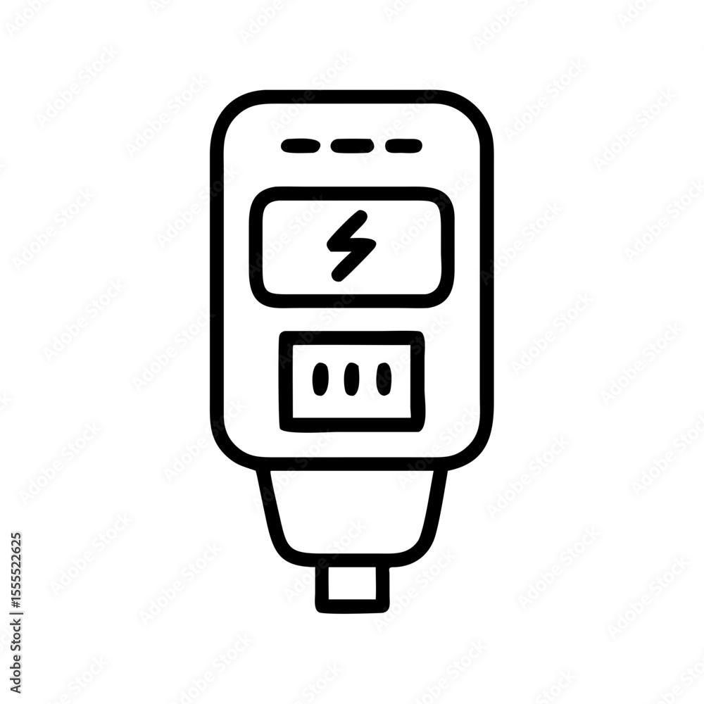 Poster electric power meter or indicator with a lightning bolt symbol. modern technology concept. vector li
