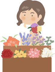 꽃가게 사장님 진열대