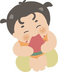 수박 먹는 아이