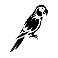 Flat vector tropical parrot bird icon, great for jungle-themed projects and environmental campaigns.