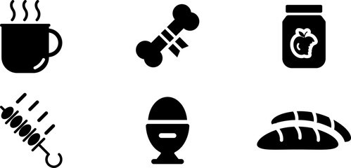 Modern Rounded Filled Foods Icon Set