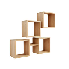 Obraz premium Modern Modular Wooden Shelves: Stylish & Functional Design