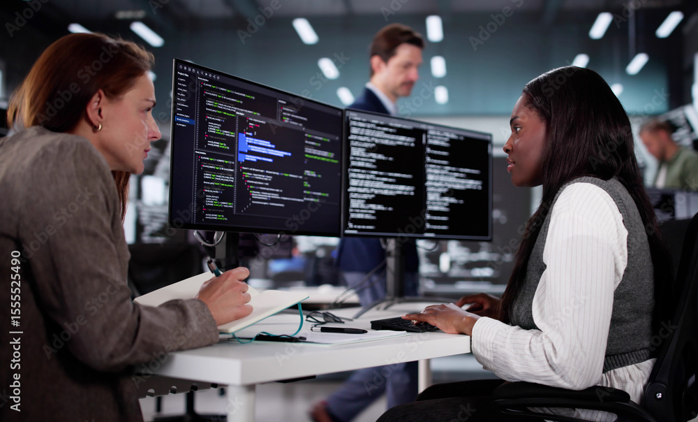 Aufkleber tech-savvy african engineer developing innovative software
