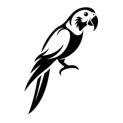 parrot side view  line vector illustration
