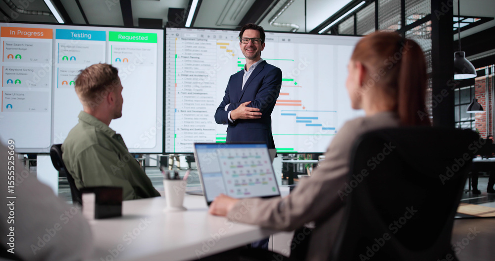 Poster agile project management training leads diverse group