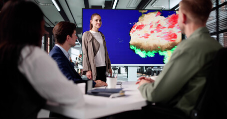 Scientists Analyze Data To Forecast Climate, Brainstorming